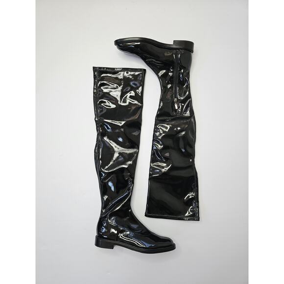 Schutz Women's Kaolin Over-The-Knee Flat Boots Size 7 Black NWT AND BOX - Picture 1 of 8